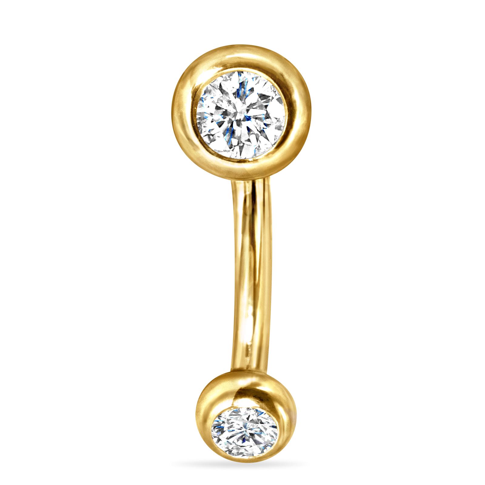 Belly Button Diamond Ring Pure and 18K Gold - Aquae Jewels