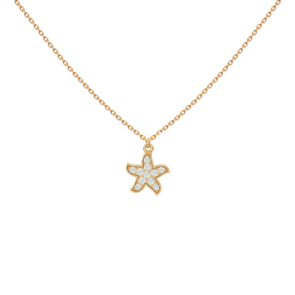 collier or-étoile de mer-bébé-diamants