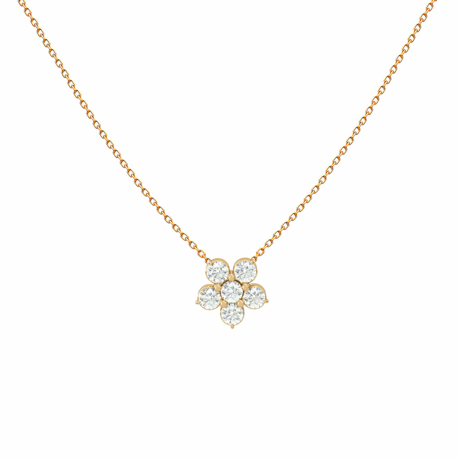 Necklace Fairy Flower 18K Gold and Diamonds - Aquae Jewels