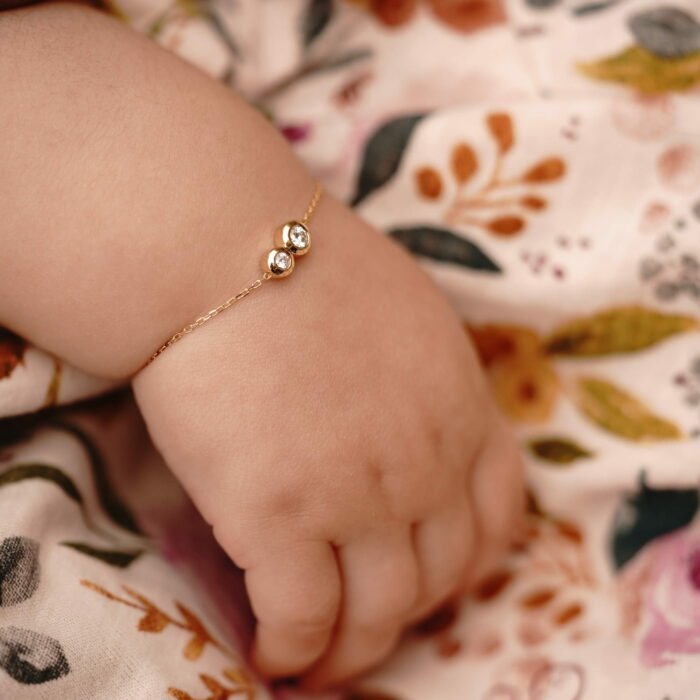 Baby Bracelet Duo Diamonds, 18K Gold