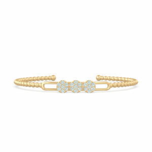 bracciale floreale in oro con diamanti tondi a grappolo 18k-oro