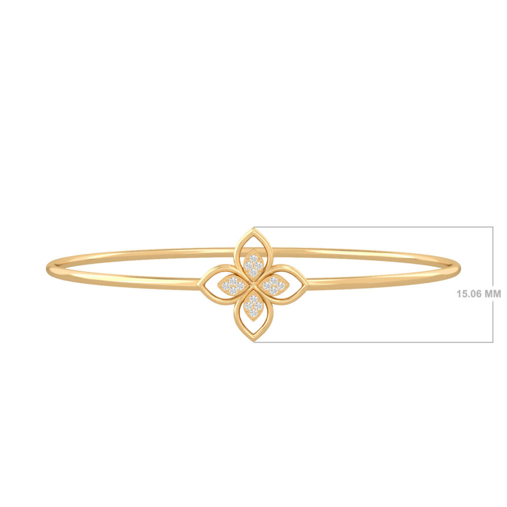 Modisches florales Diamantarmband aus 18K Gold