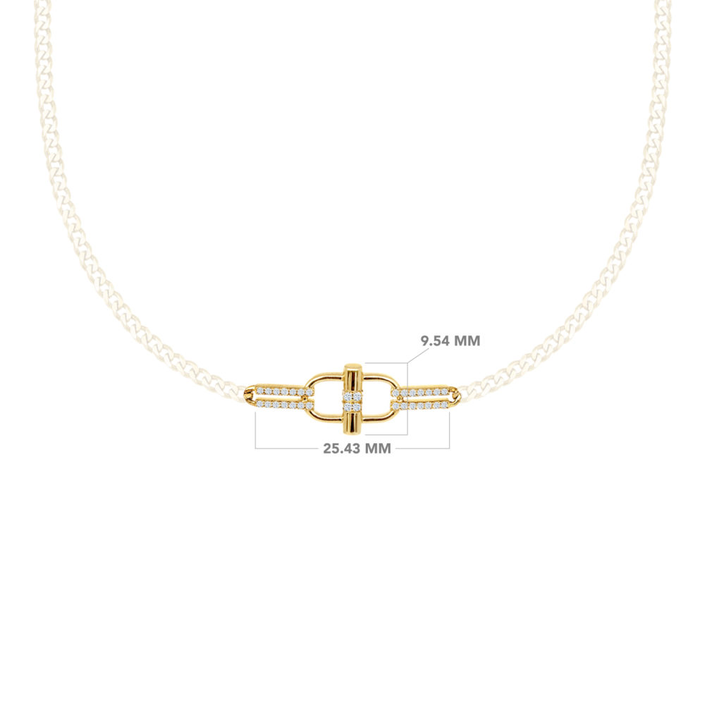 Baroque Gold Choker with Abstract Chain and Diamonds in 18K Gold