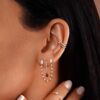 Boucles d&#039;oreilles Joséphine sur or 18K, diamants et pierre précieuse - Rubis | Émeraude | Saphir