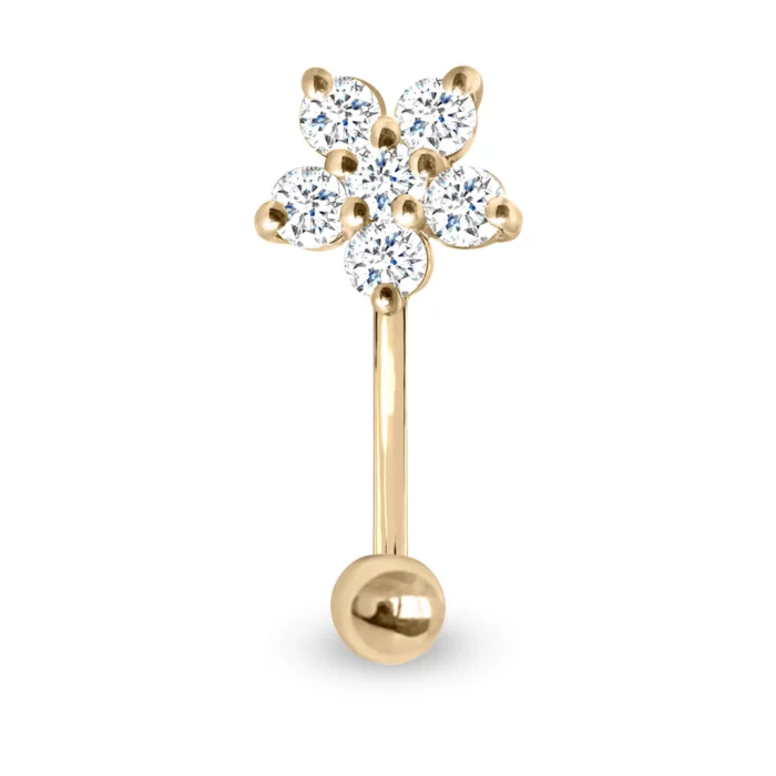 Fairy Flower Pure Belly Button - yellow gold - Exquisite Jewelry