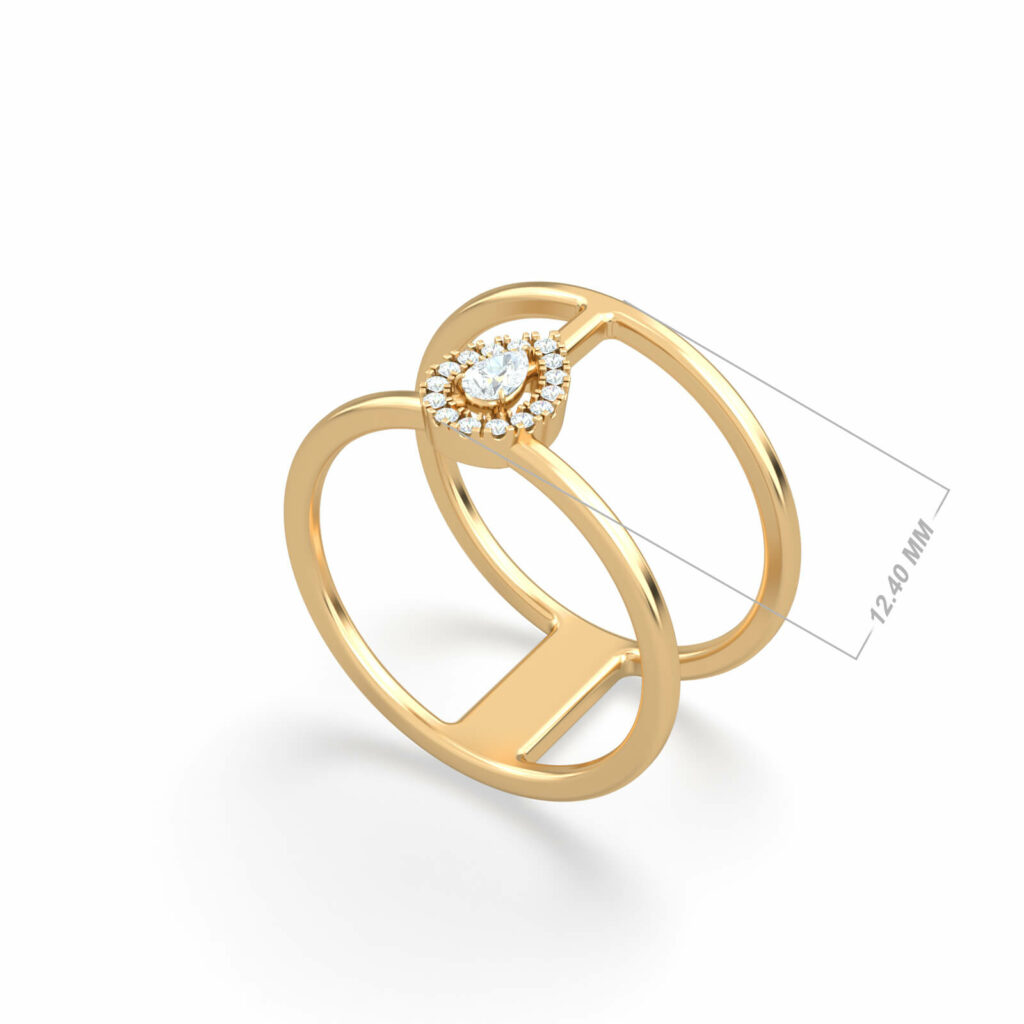 gold-pear-ring-2-rows-full-gold-pear-ring-18k-gold