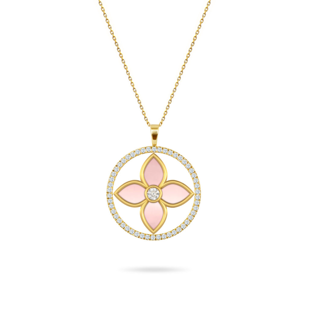 Necklace Ava Queen Precious Stones 18K Gold and Diamonds - Aquae Jewels