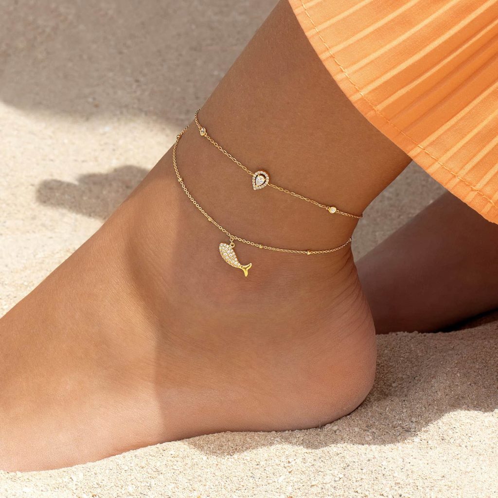 Anklet Verona Pear Cut Diamond, 18K Gold