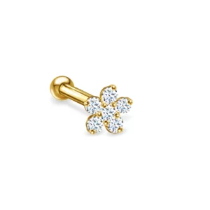 Fairy Flower Nose Pin- yellow gold - Aquae Jewels - Exquisite Jewelry