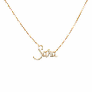 collier nom or et diamant 4 lettres