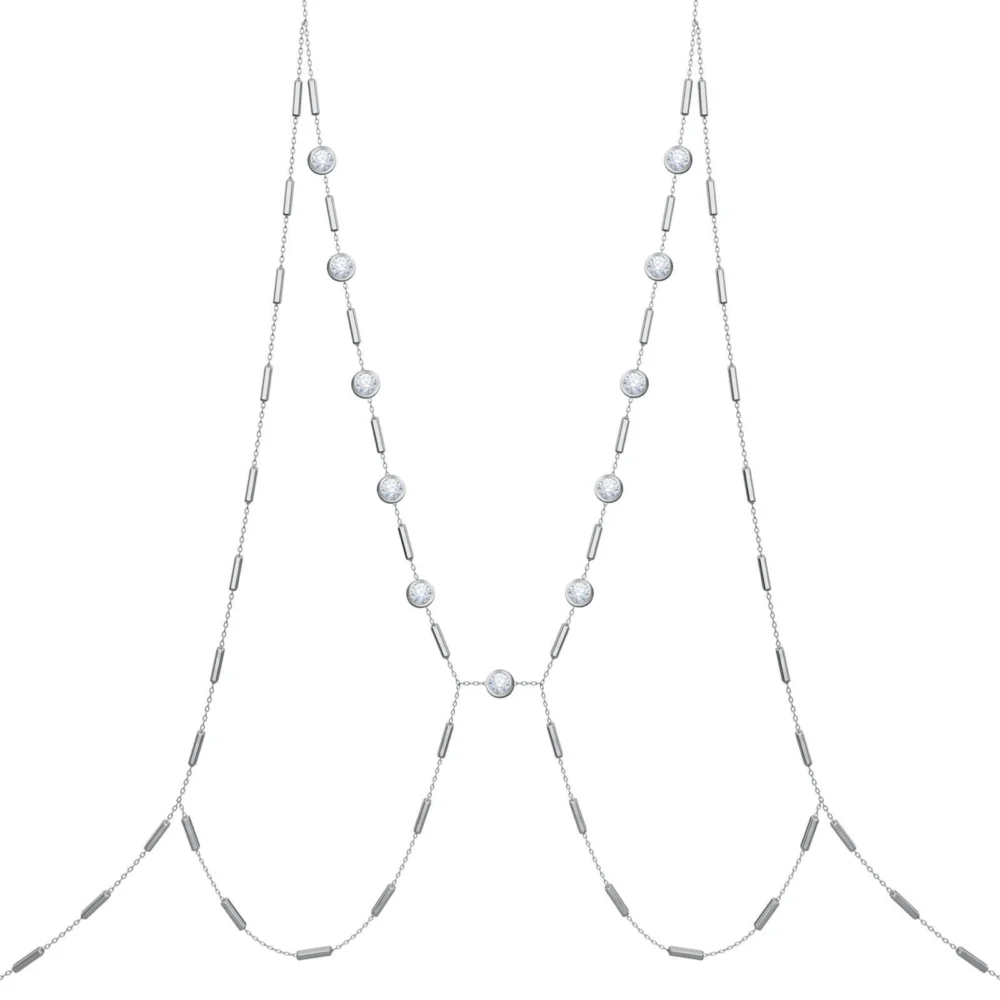 Body Chain Mrs Claude, 18K Gold and Diamonds -white gold - Aquae Jewels - Exquisite Jewelry