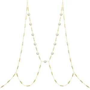 Body Chain Mrs Claude, 18K Gold and Diamonds -yellow gold - Aquae Jewels - Exquisite Jewelry