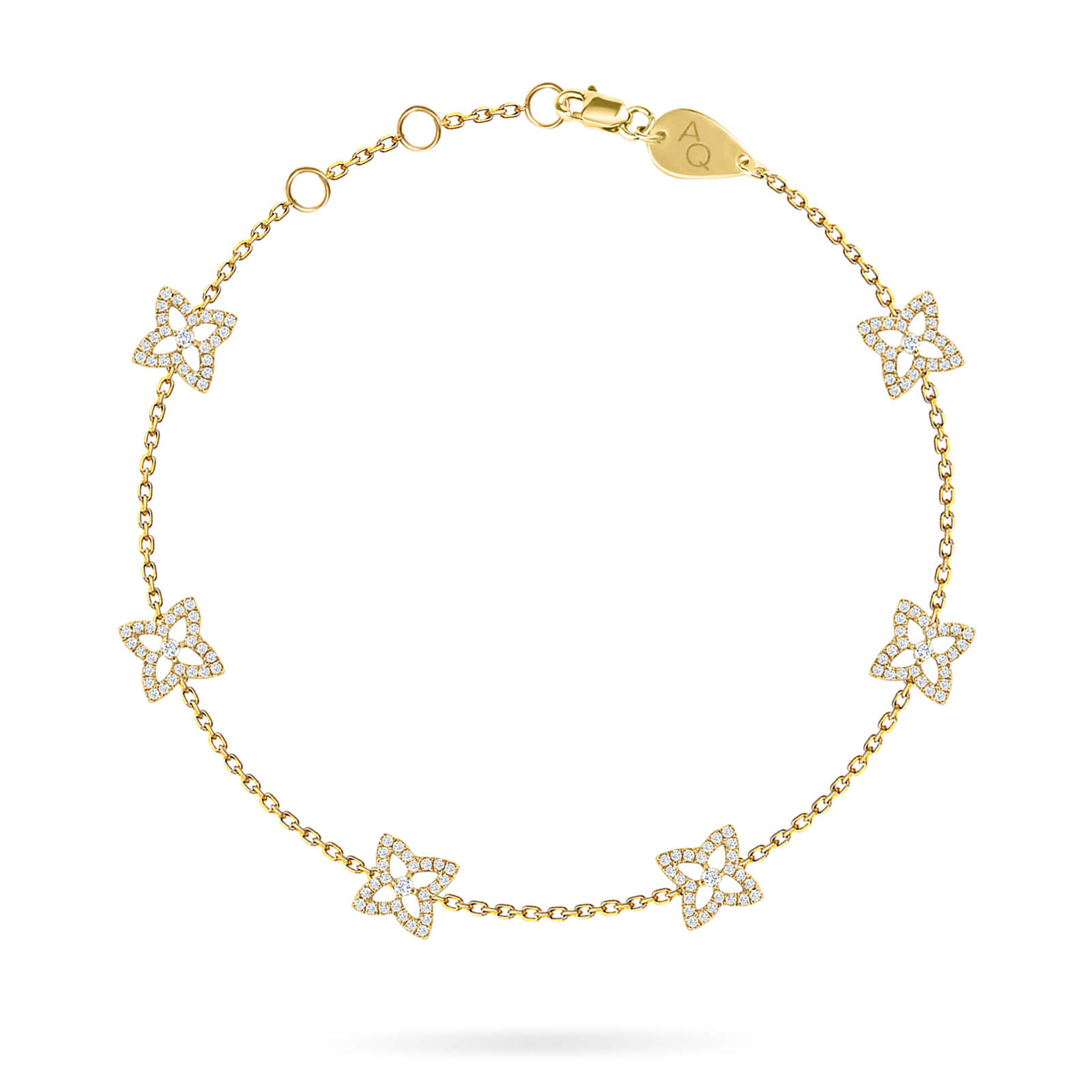 Anklet Constellation Hera, 18K Gold and Diamonds - Aquae Jewels