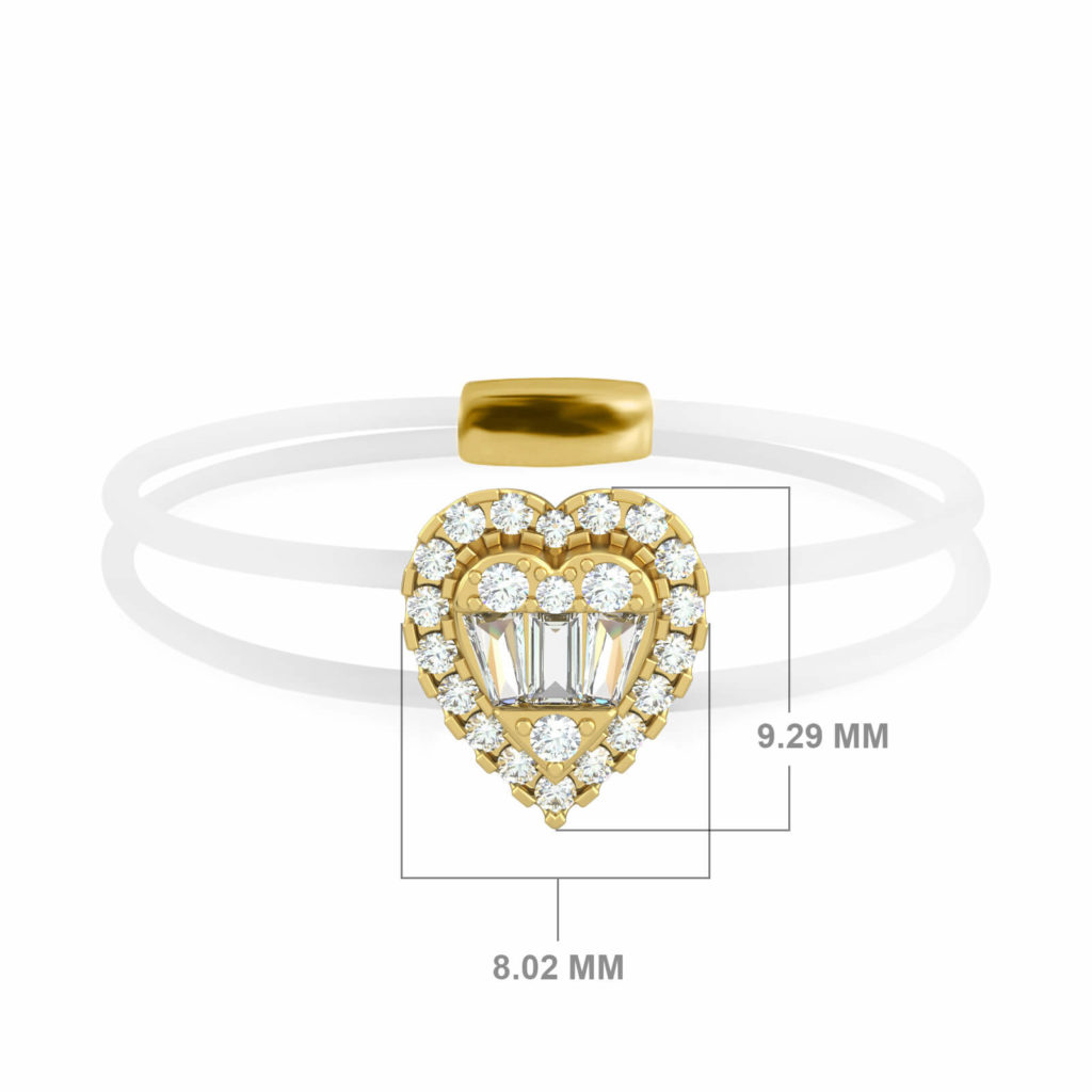 anneau de coeur-diamond-anneau de coeur flottant-anneau de coeur-18k-or