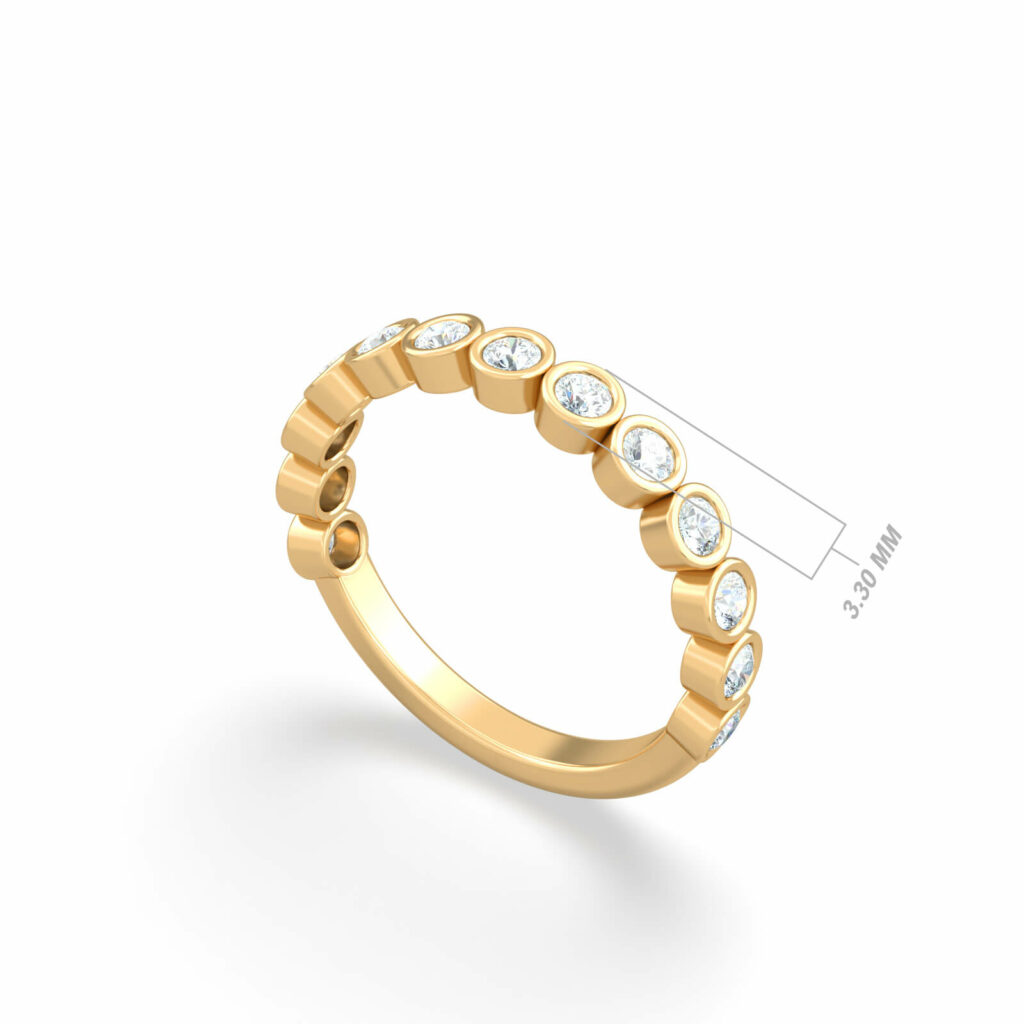 Halbdiamanten-Hochzeitsband-Halbkreis-Diamanten-Hochzeitsband-Ring-18k-Gold