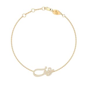 personalisiertes Diamant-Namensarmband-18k-gold