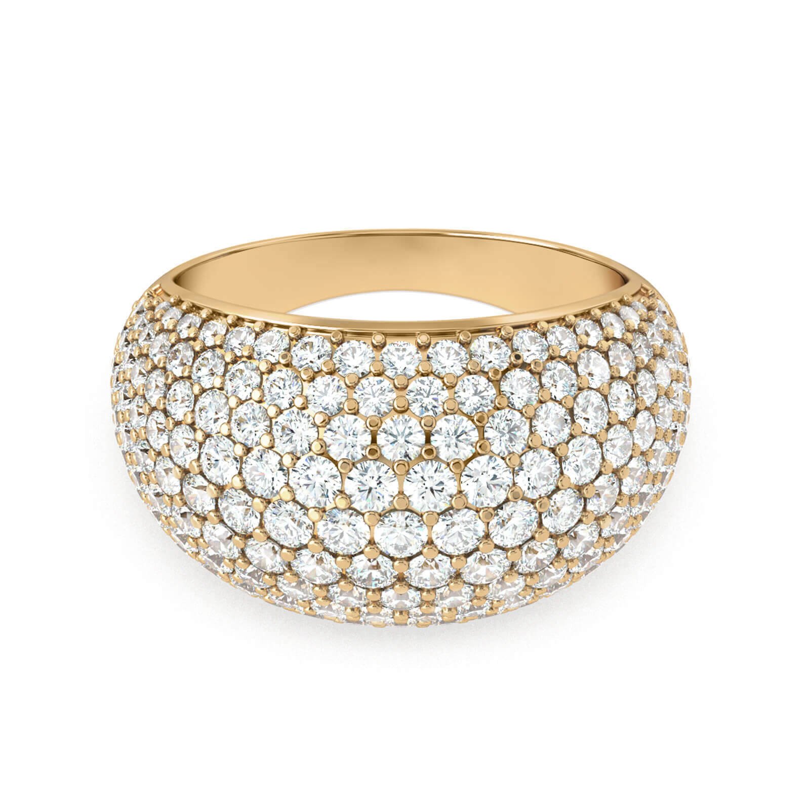 Ring Diamond Dome, 18K Gold and Diamonds - Aquae Jewels