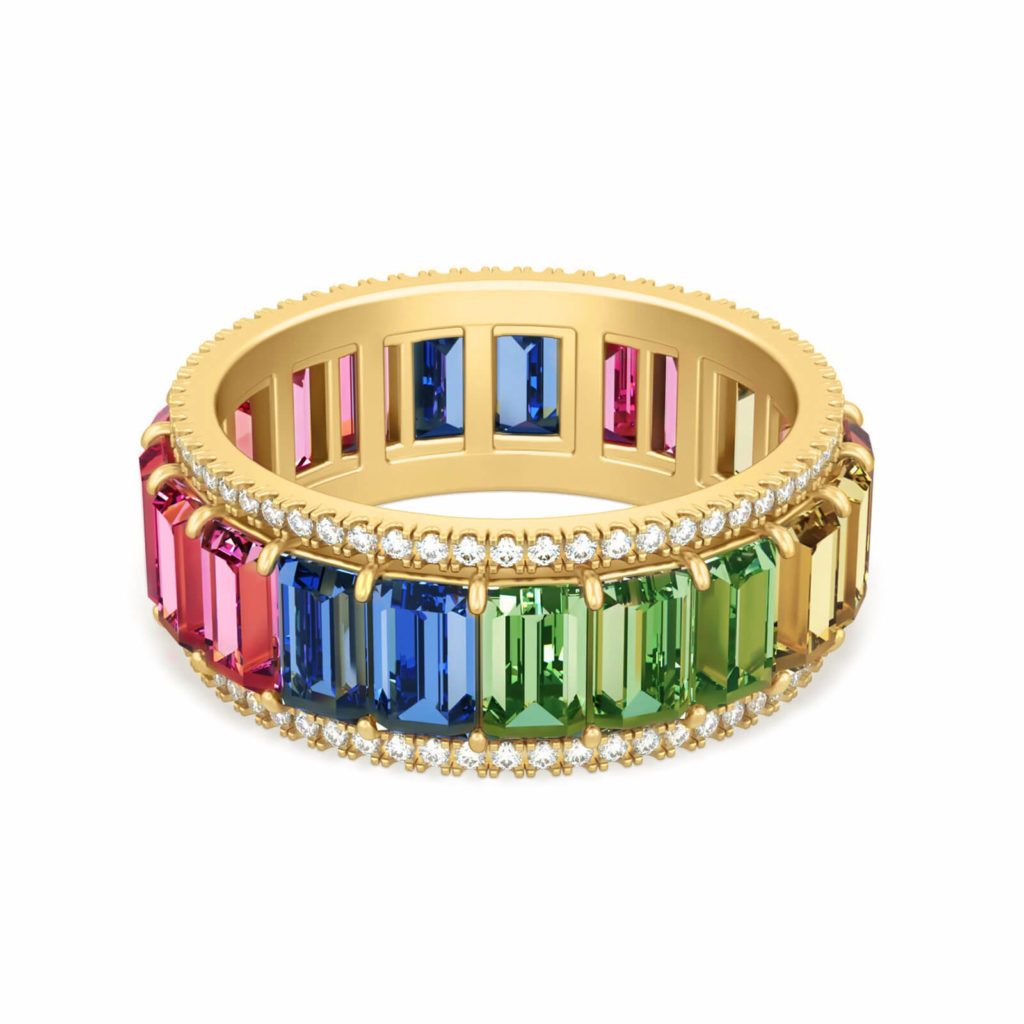 ANELLO BAGUETTE ARCOBALENO