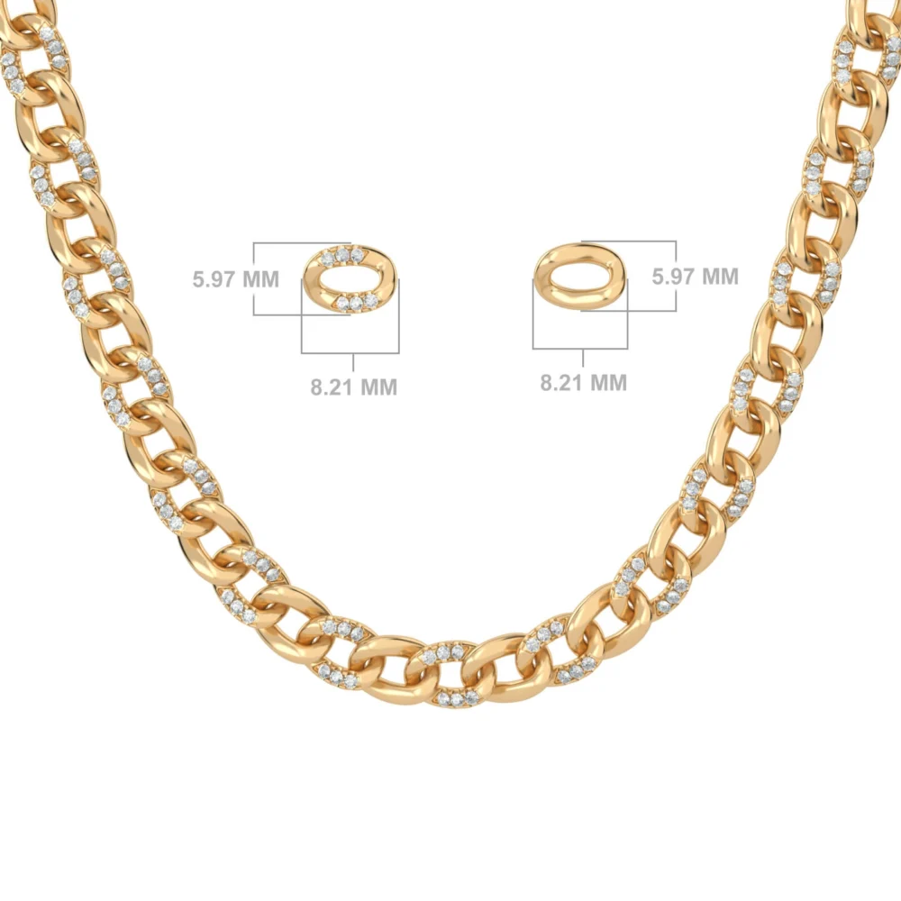 Round Links Cuban Necklace - gold - Aquae Jewels - Exquisite Jewelry