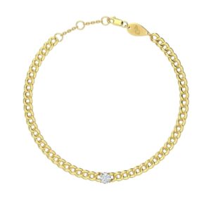 bracelet cubain-minimal-diamant-18k-or