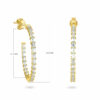 BOUCLE D'OREILLE ANNEAUX BAGUETTE DIAMANTS