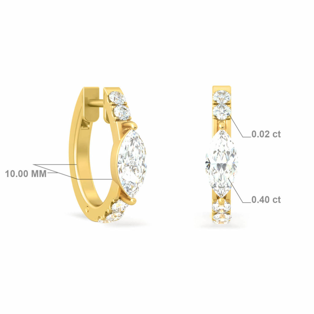 BOUCLES D'OREILLES ANNEAUX MARQUISE LOVER