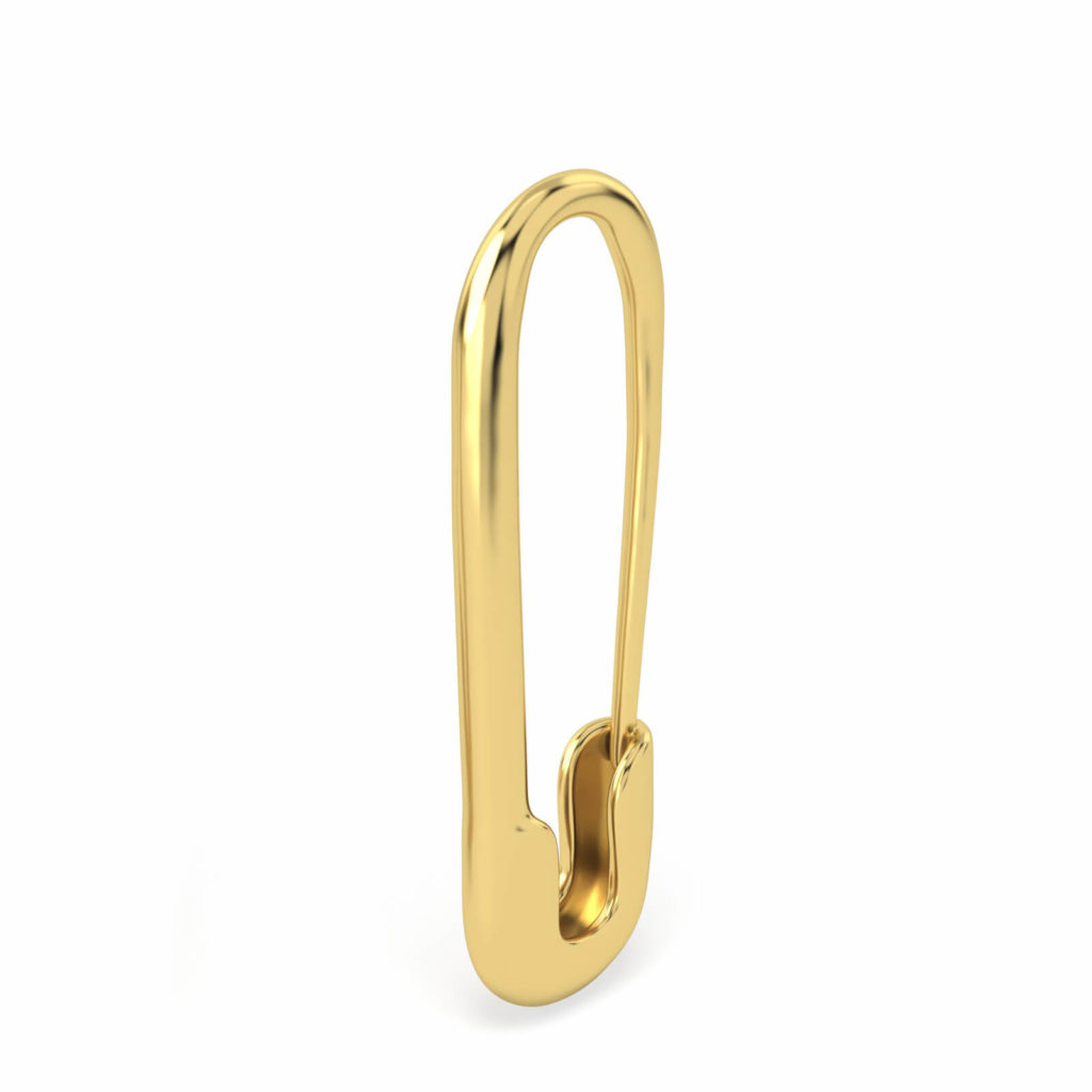 EARRING SAFETY PIN FULL GOLD