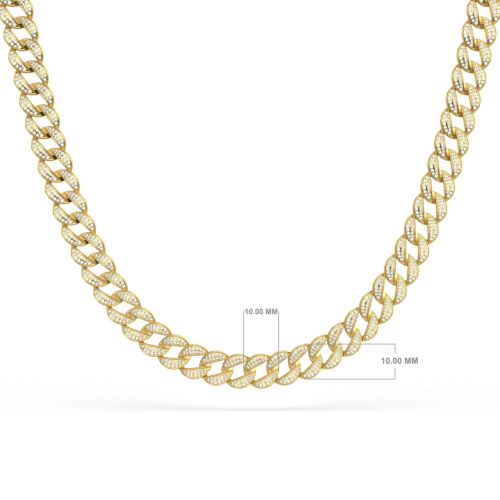 Full Gold Links Men’s Necklace - yellow gold - Aquae Jewels - Exquisite Jewelry