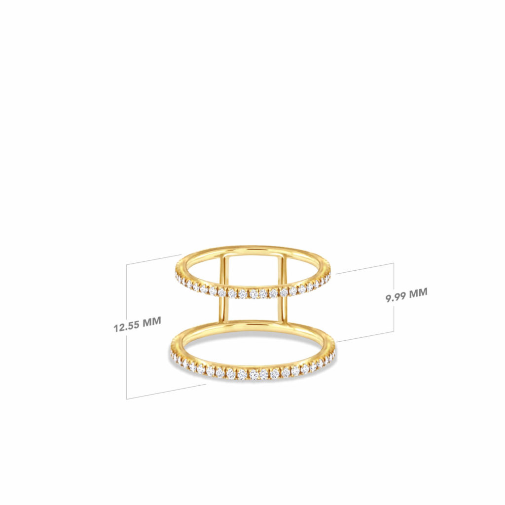 double-diamond-ring-double-line-18k-gold