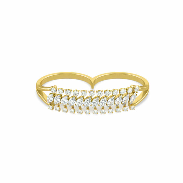 Ring Ginger Double 18K Gold and Diamonds - Aquae Jewels
