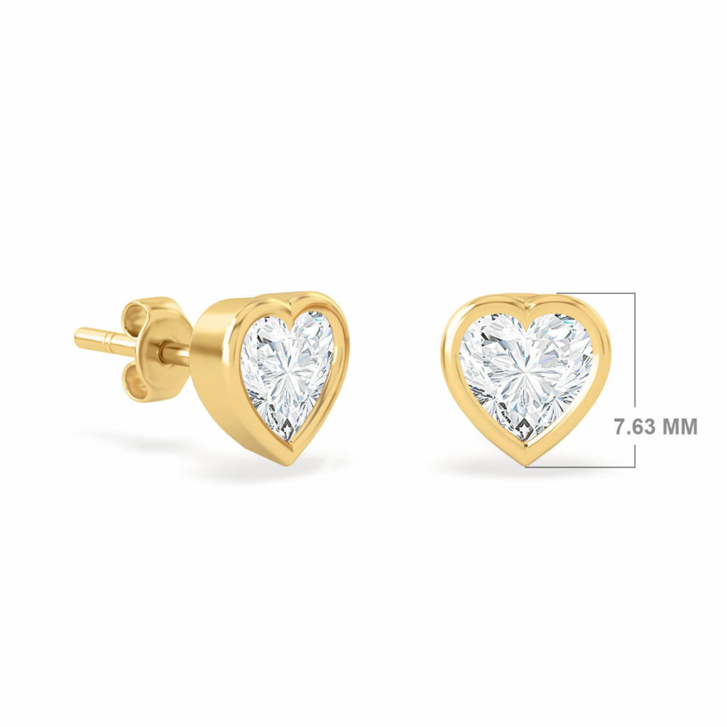 EARRINGS STUD DIAMOND HEART