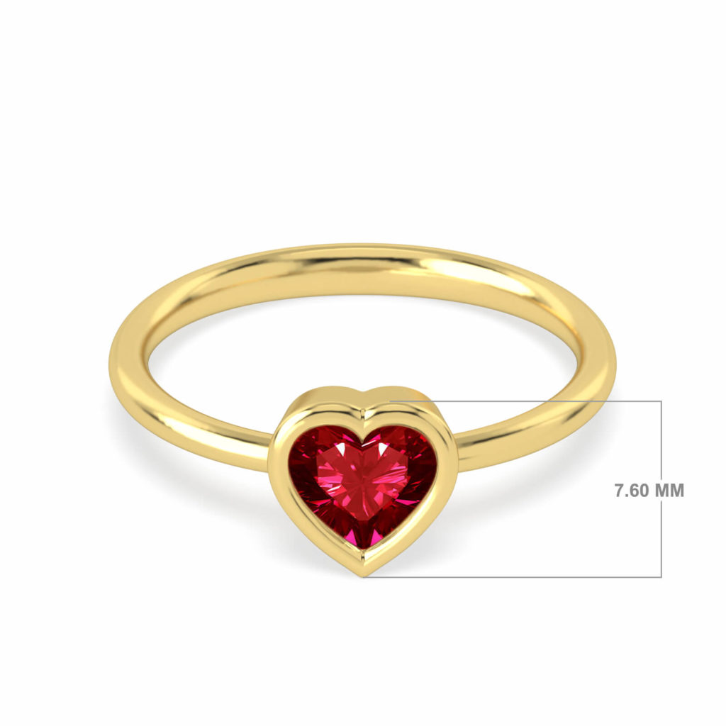 bague de coeur en pierre précieuse-18k-or