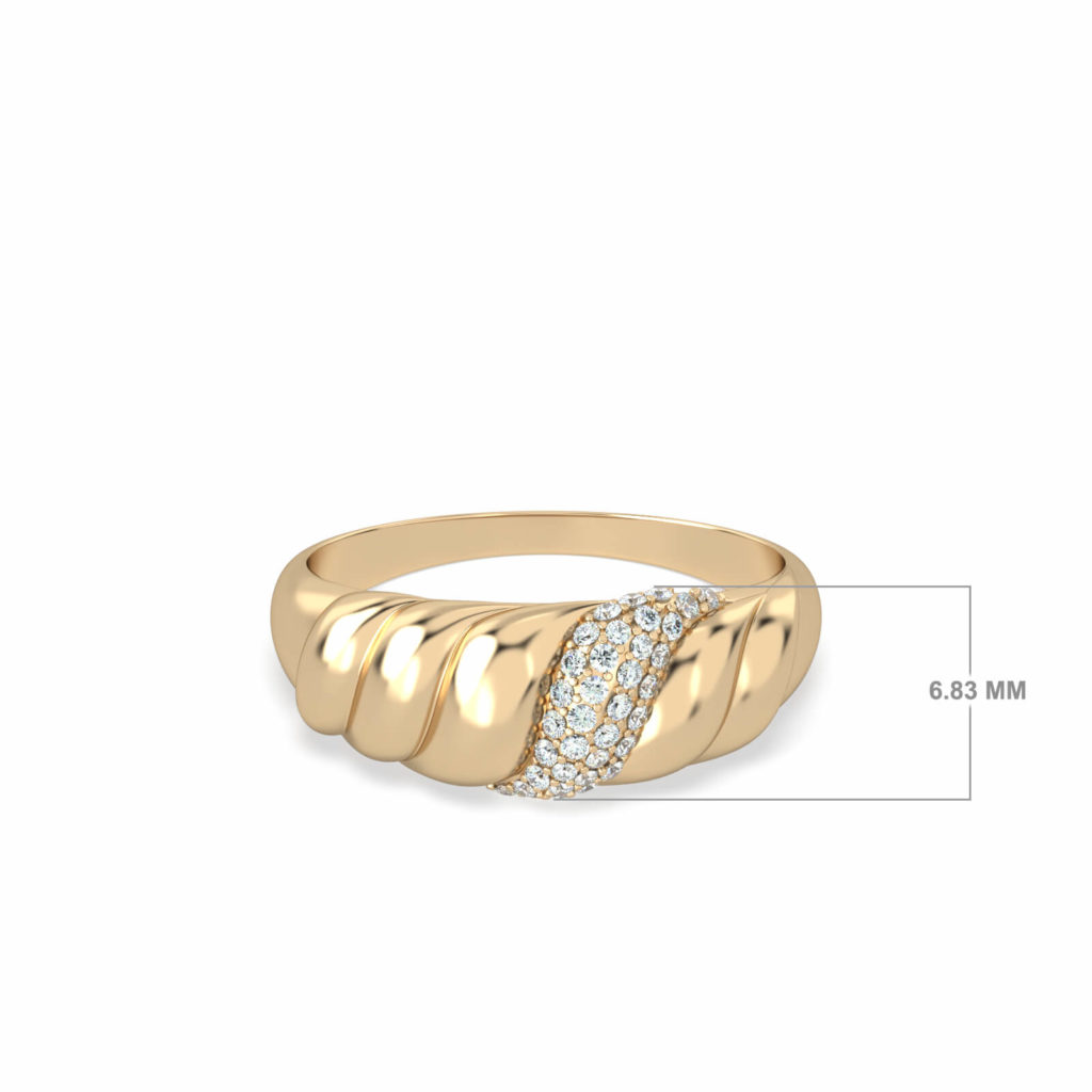 gemusterter Diamant-Ring-Ring-Torsade-Diamanten-18k-Gold