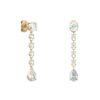 boucles d'oreilles diamantées-gouttes-magenta-courtes-18k-or