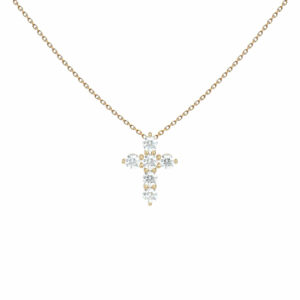 Diamant-Kreuz-Halskette-18k-Gold