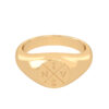 personalisierter Goldring-Ring-Männer-Versailles-Runde-4-Buchstaben-18k-Gold