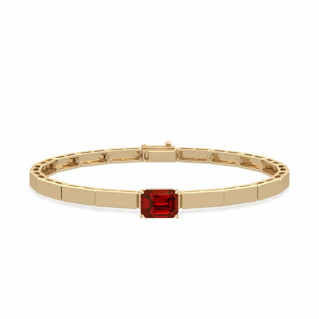 bracciale in pietra multicolore-chiara-taglio smeraldo-18k