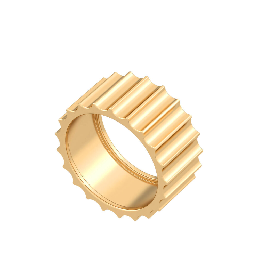 anello d'oro con motivo a onde, spessore 18k-oro