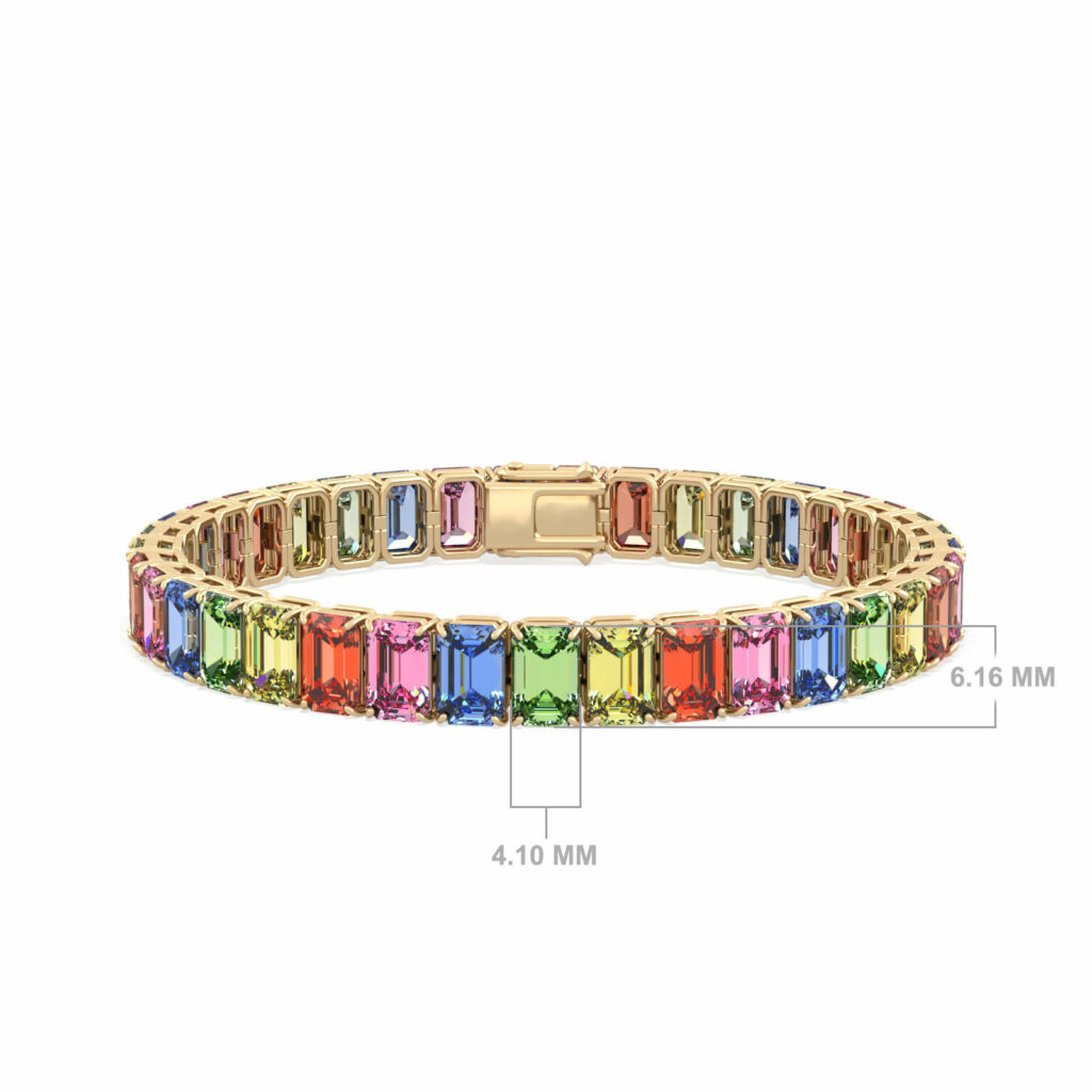 bracciale in pietra multicolore - arcobaleno 18k