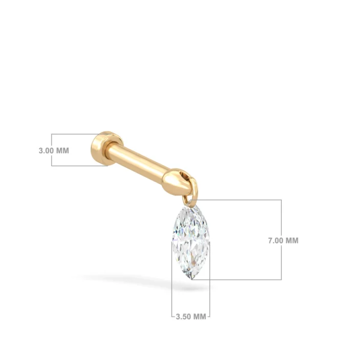 Floating Beluga Marquise Earrings - gold - Aquae Jewels - Exquisite Jewelry