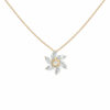 collier tournesol-feuille de diamant-18k-or