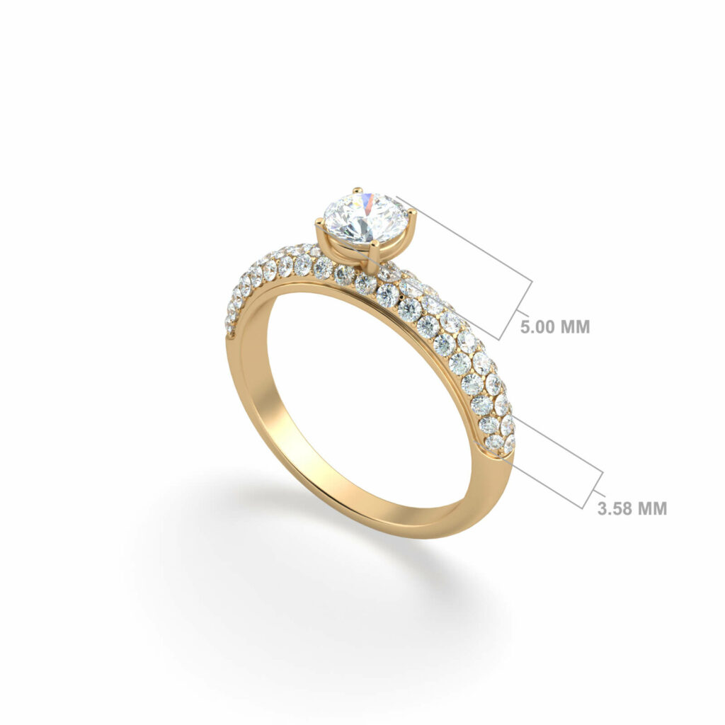 solitaire-anneau-rond-diamant-anneau-premium-18k-or