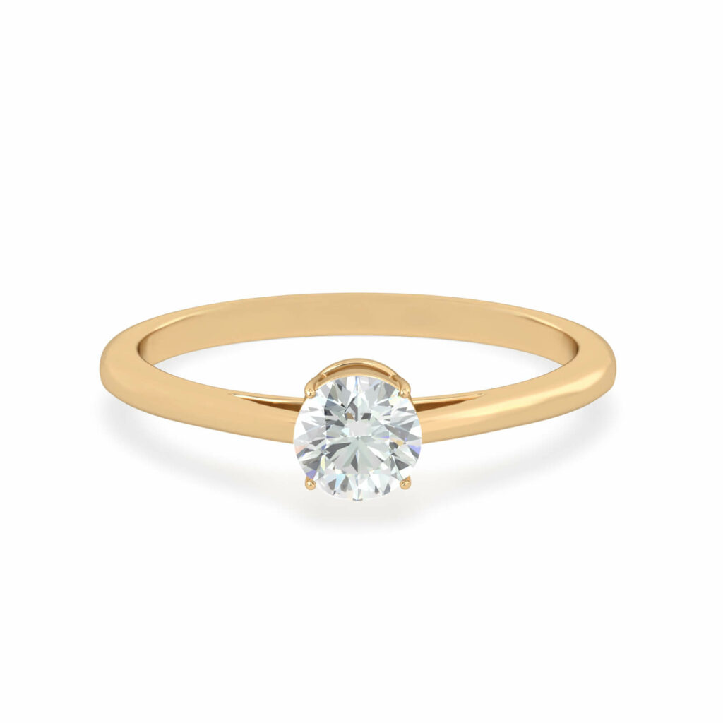 Solitär-Runde-Diamant-Ring-Solitaire-Runde-18k-Gold