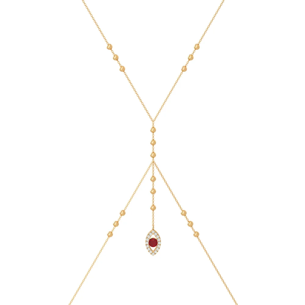 Evil Eye Body Chain -Yellow gold- Aquae Jewels - Exquisite Jewelry