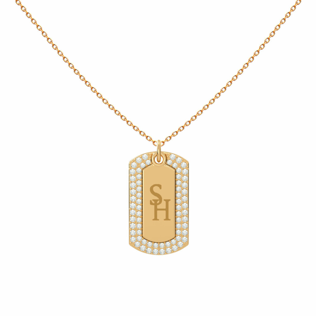 Diamant-Monogramm-Halskette-Gold