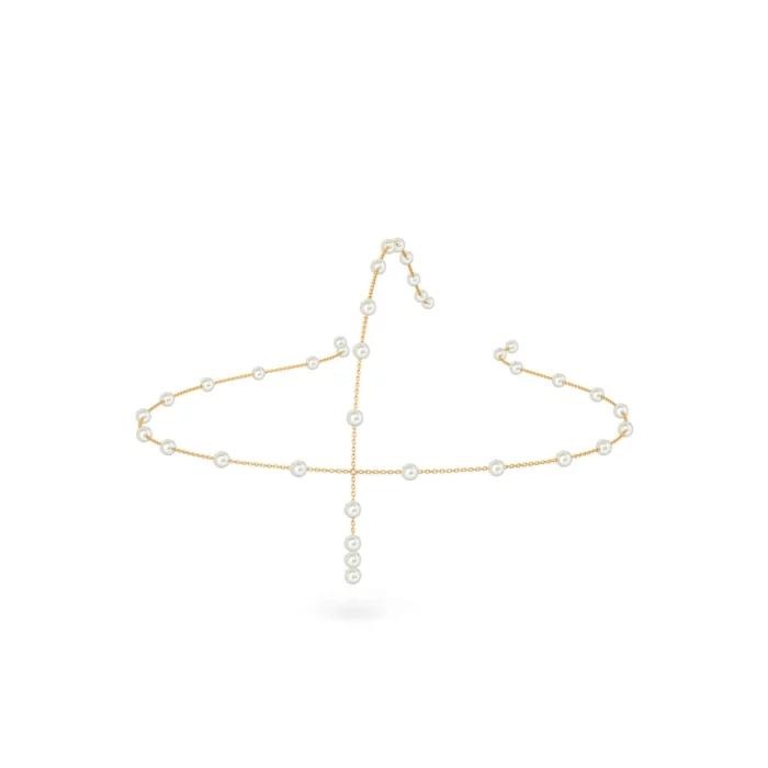 Head Piece Mini Pearls - yellow gold - Aquae Jewels - Exquisite Jewelry