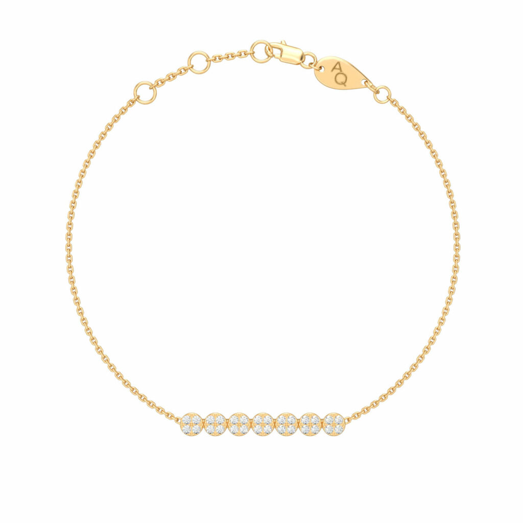 Bracelet à rangs de diamants-diana-18k-or