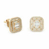 Boucles d'oreilles diamant carré-classic-shine-18k-or