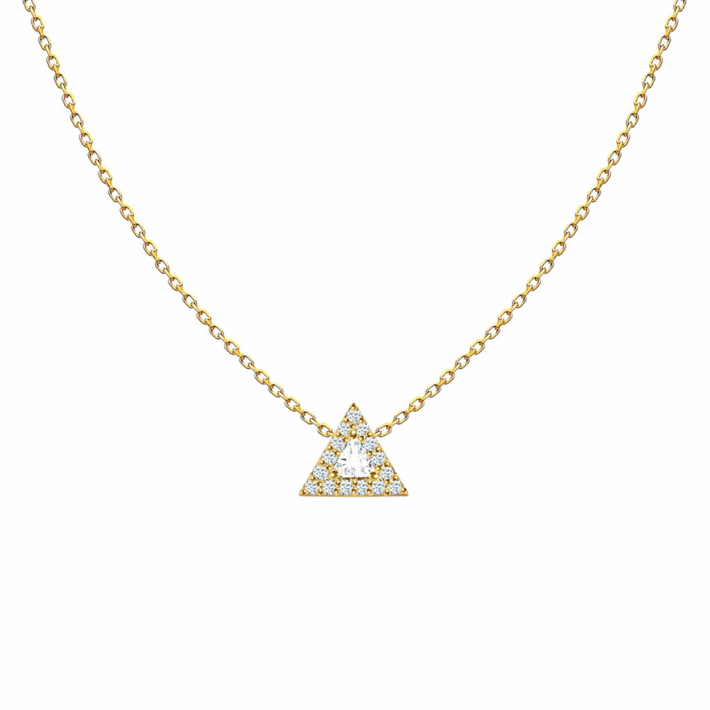 Diamant-Halskette-Gold-Kette-Mini-Dreieck-18k-Gold