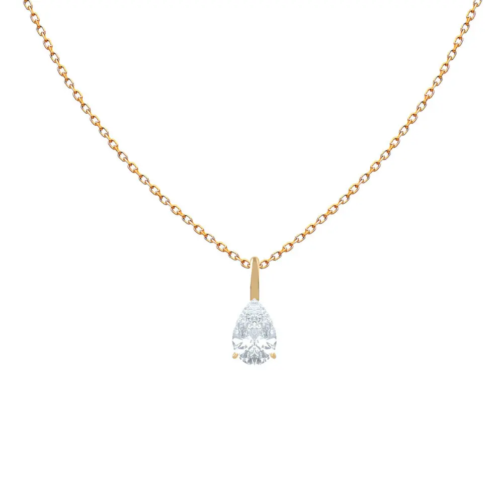 kleiner-Diamant-Anhänger-Halskette-Birnenschliff-18k-Gold